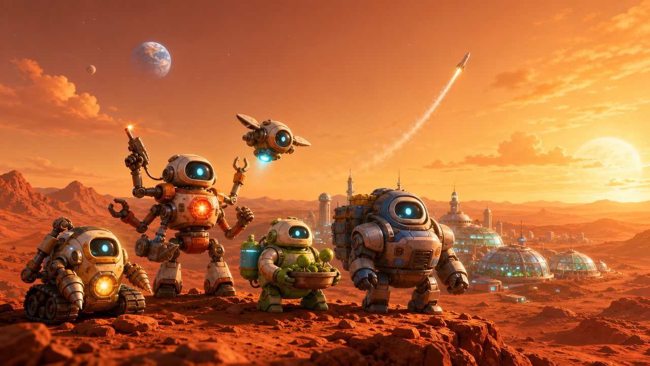 Robot crew on Mars